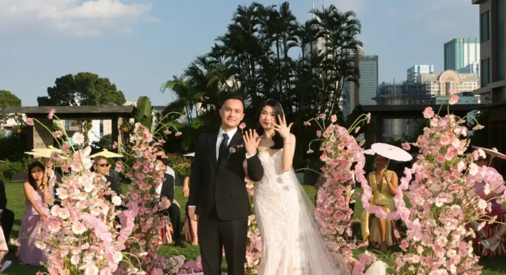 This garden-inspired wedding in Vietnam was drenched in wildflowers and whimsy
