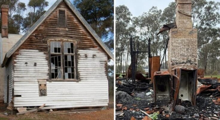 The historic Vic Goldfields school and house destroyed by fire are listed buildings